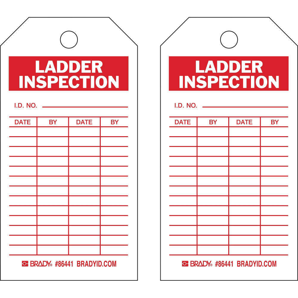 BRADY 86441 Ladder Inspection Tag 5-3/4 x 3 Inch Brass - Pack Of 10 | AE4HXK 5KR78