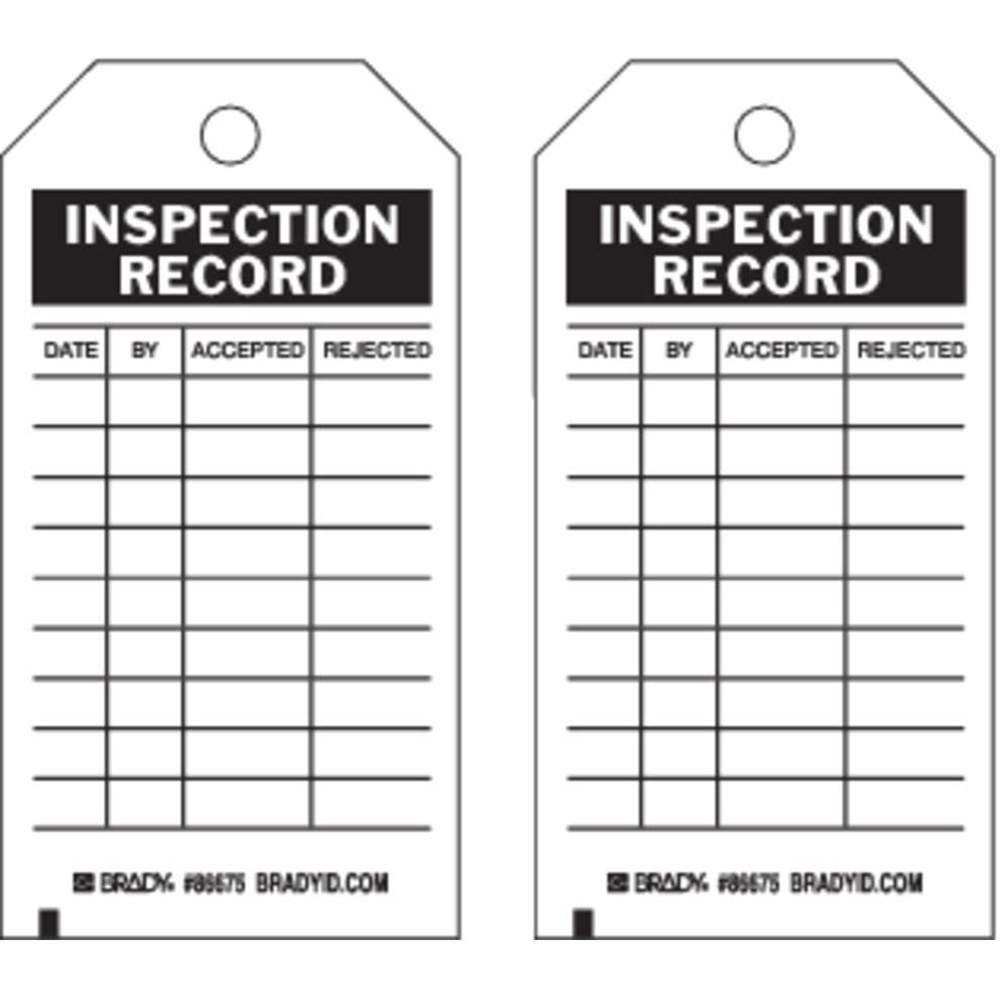 BRADY 86675 Inspection Received Tag 5-3/4 x 3 Inch - Pack Of 100 | AF4CAU 8PHU9
