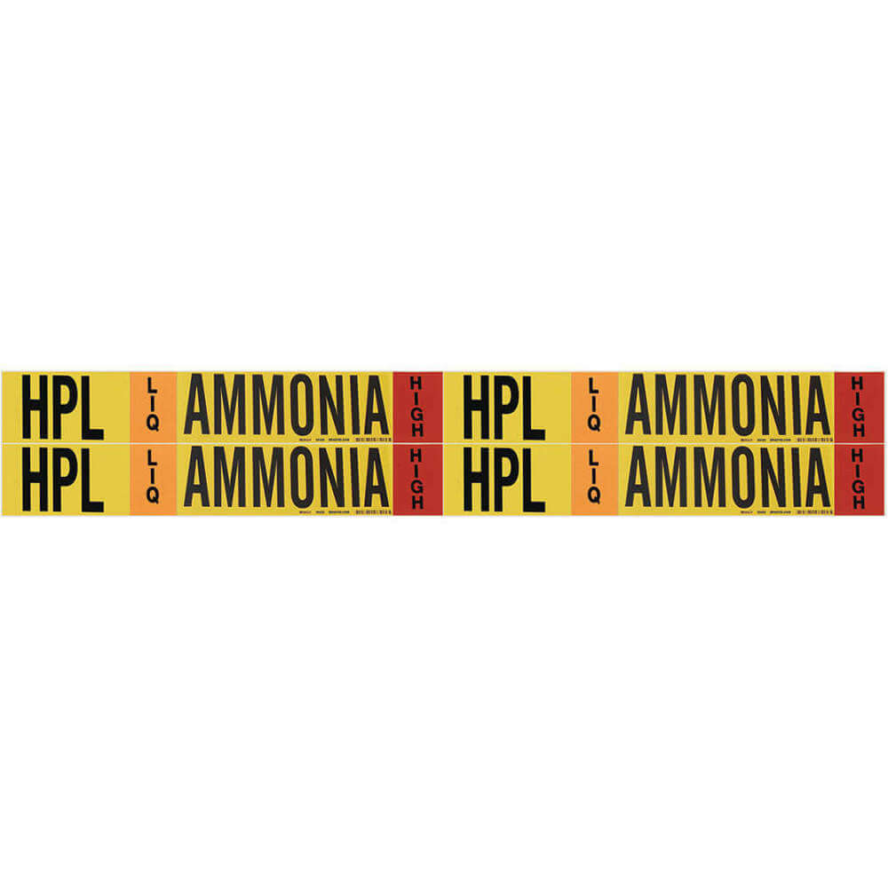 BRADY 90426 Ammonia Pipe Marker Hpl 1 To 2-1/2in | AF3TVB 8CWR7