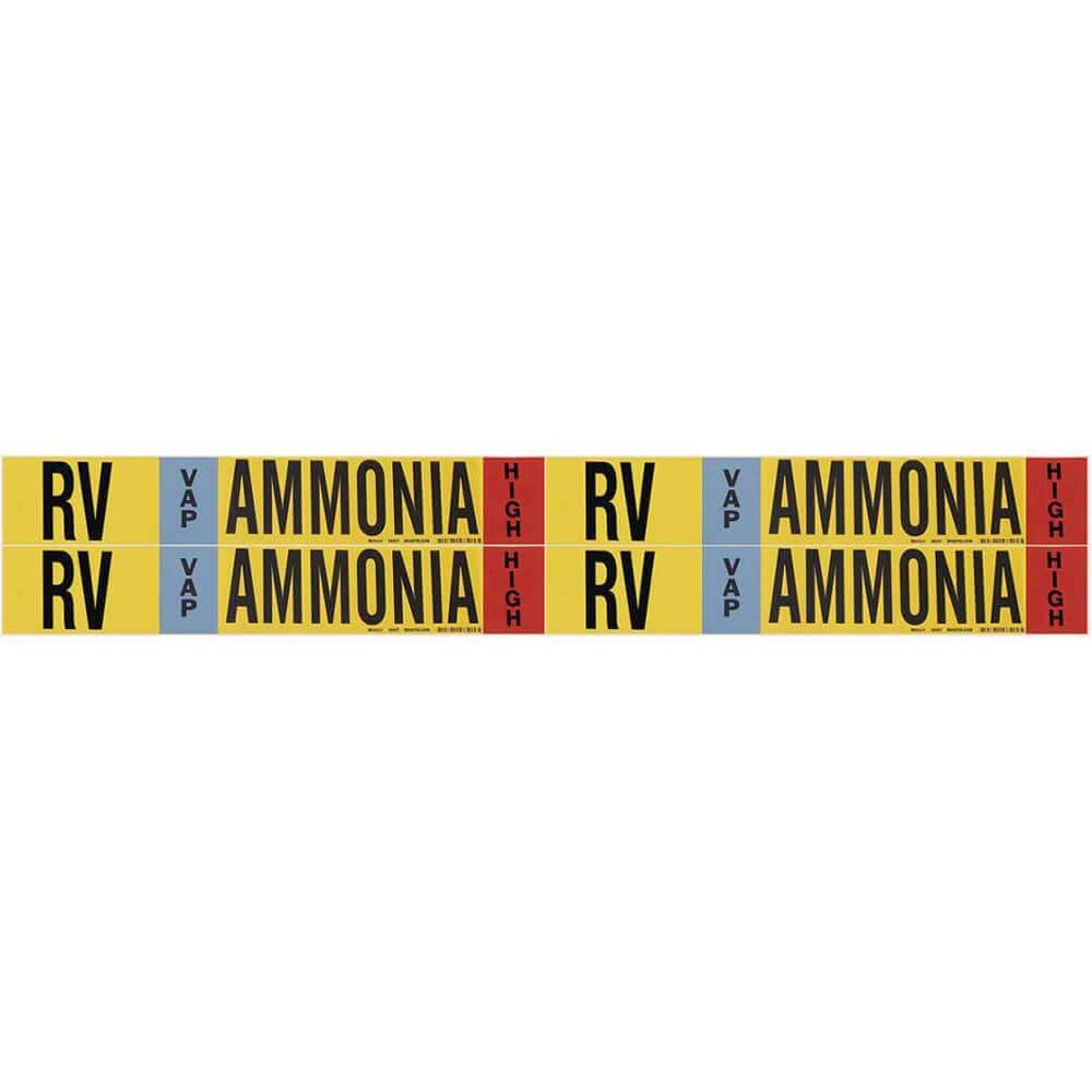 BRADY 90437 Ammonia Pipe Marker Rv 1 To 2-1/2in | AF3TTN 8CWA1