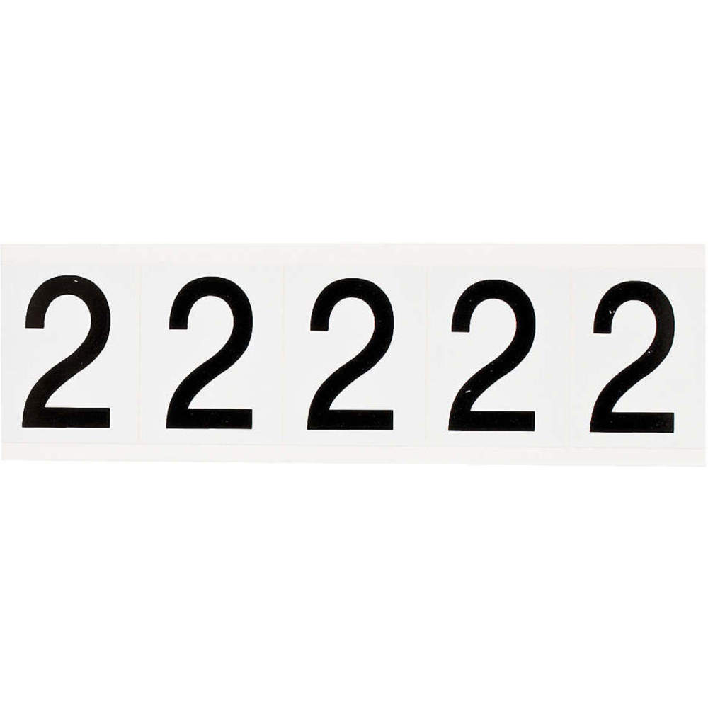 BRADY 9714-2 Number Label 1-15/16 Inch Height Character Vinyl | AG9KRB 20TD41