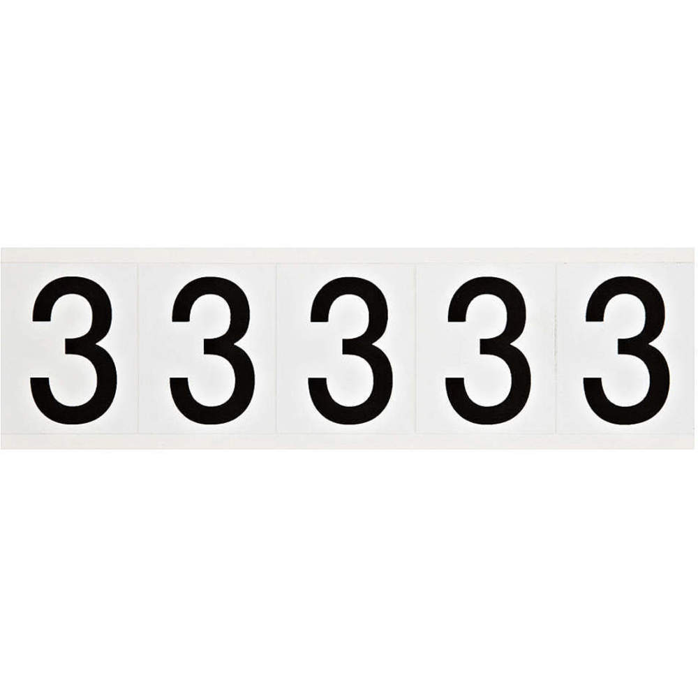 BRADY 9714-3 Number Label 1-15/16 Inch Height Character Vinyl | AG9KRC 20TD42