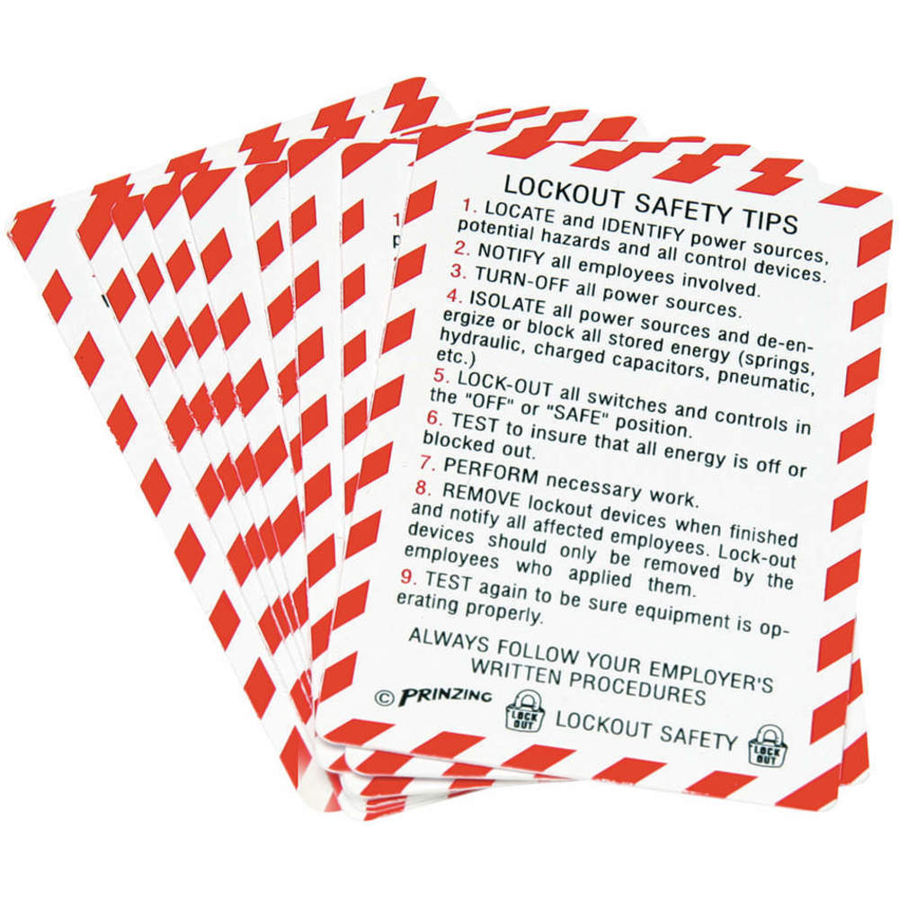 Lockout Safety Wallet Cards, Lockout Wallet Card, 10 Users Supported, English