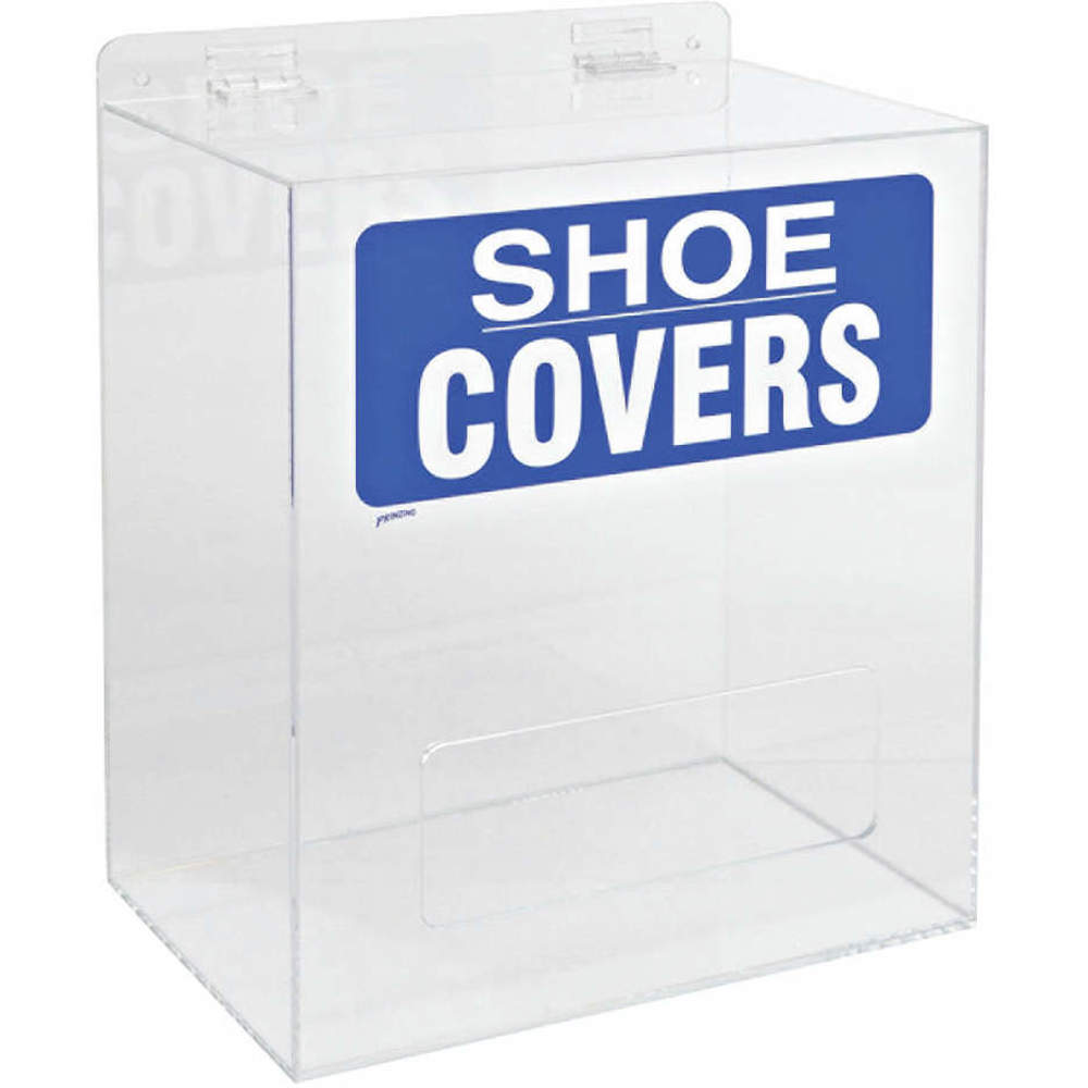 Shoe/Boot Cover Dispenser, Table/Wall, 12 Inch x 8 Inch x 14 Inch, Acrylic, Blue/Clear