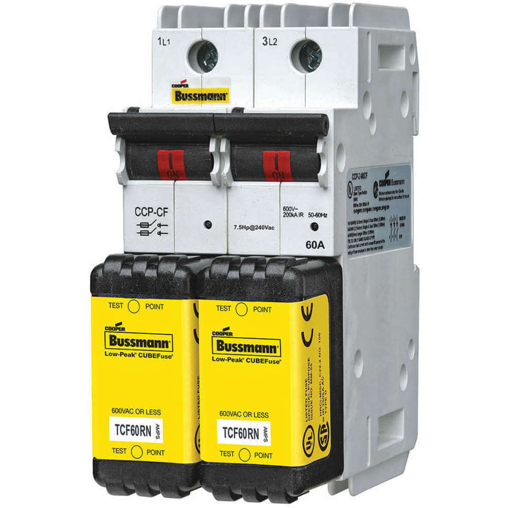 BUSSMANN CCP-2-60CF Fusible Disconnect, 60 A, 600 V, 2 Pole | AA6PLZ 14L612