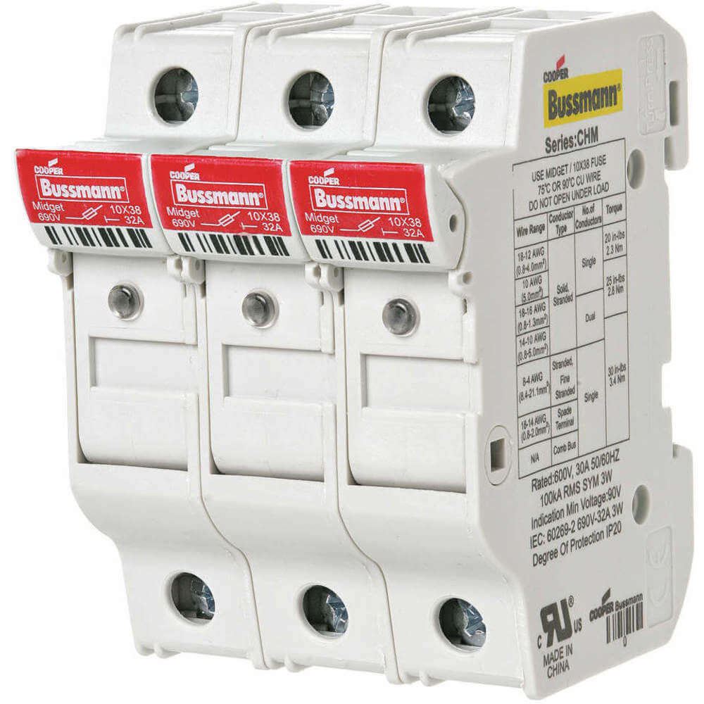 BUSSMANN CHM3DIU Fuse Holder 30 Amp 600ac 3p | AA4ZRY 13M226