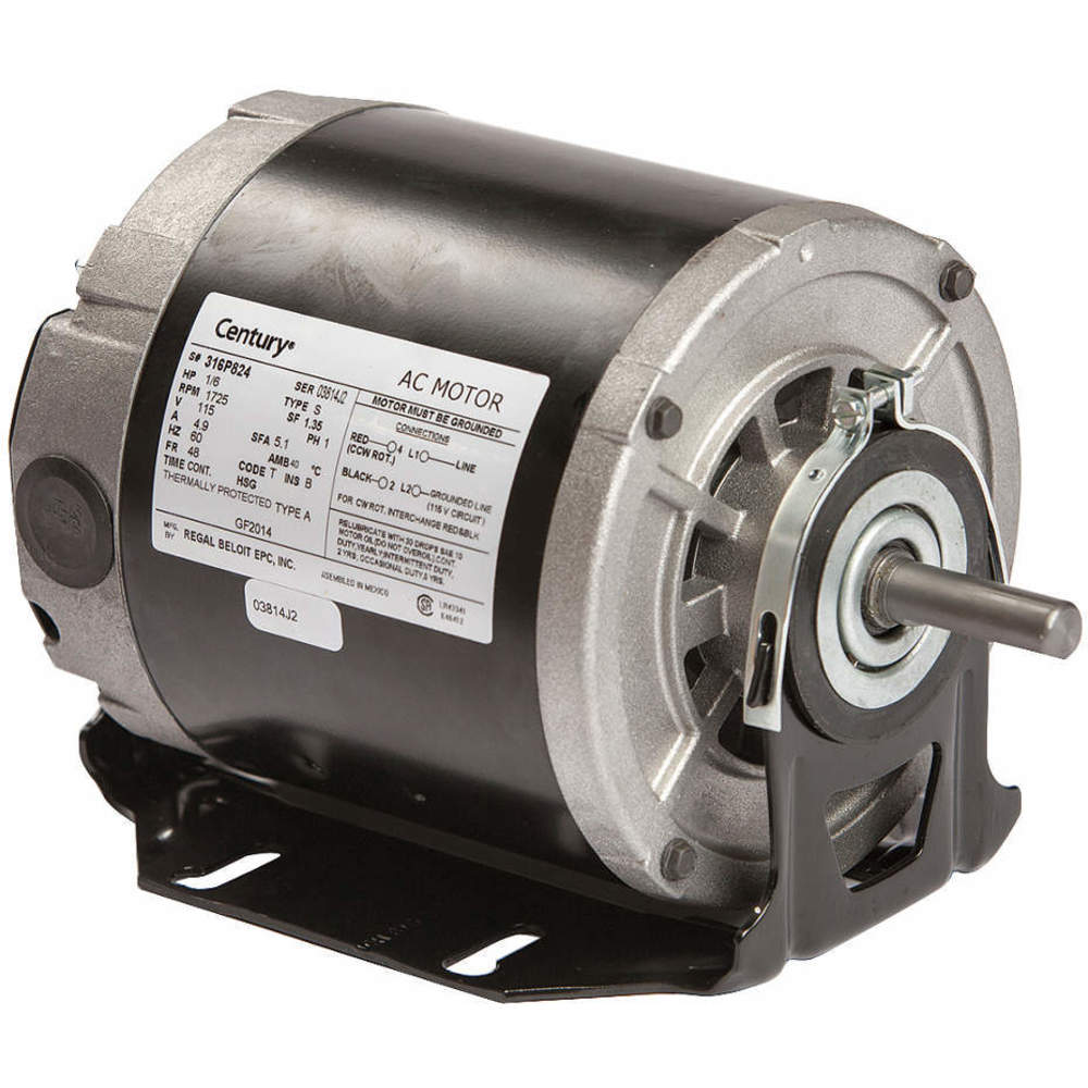CENTURY GF2014 Motor Split Phase 1/6 Hp 1725 115v 48 Open | AD9QLC 4UE81