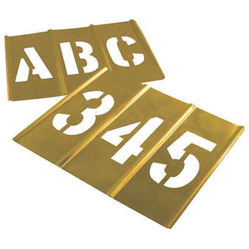 CH HANSON 10156 Letters And Number Stencil Set, 92 Pieces, 6 Inch Size, Brass | AC9XWP 3LGR7