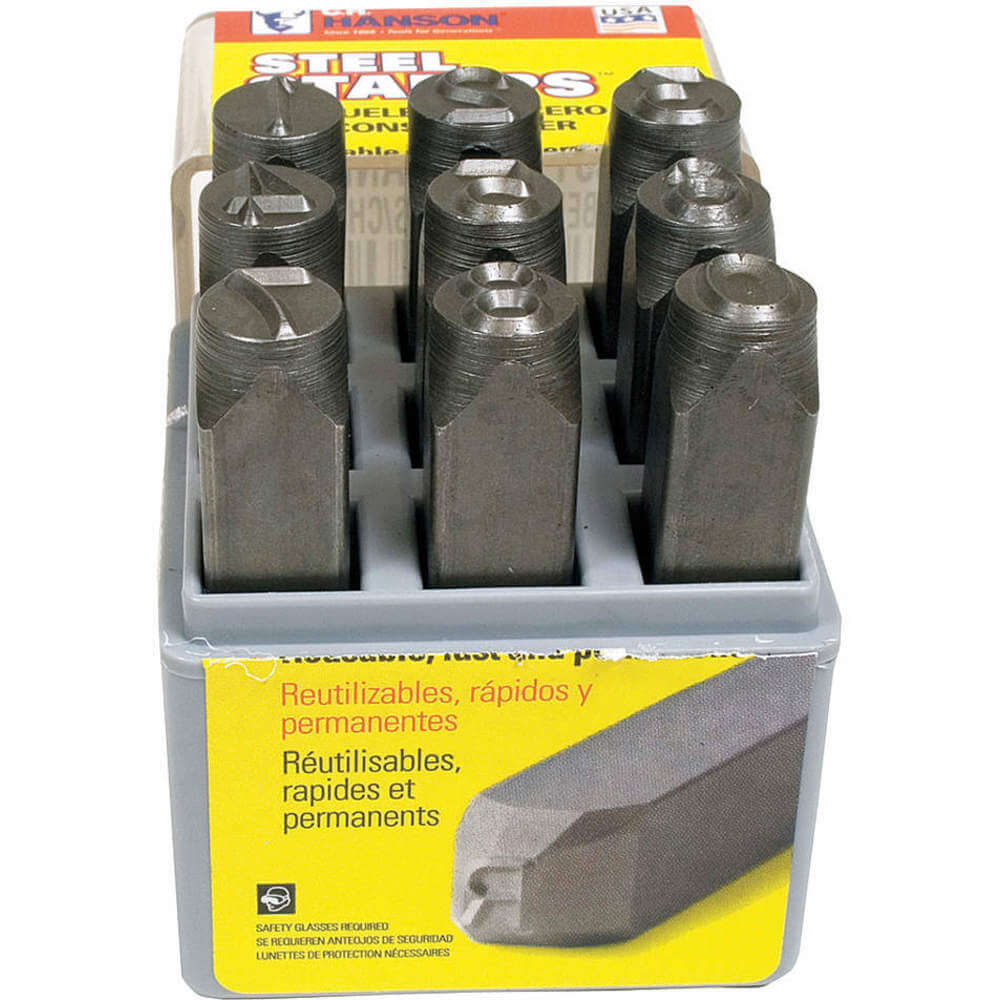 CH HANSON 29150 Stainless Steel Number Set, 1/8 Inch Size, 9 Pieces | AF6XJJ 20LU20