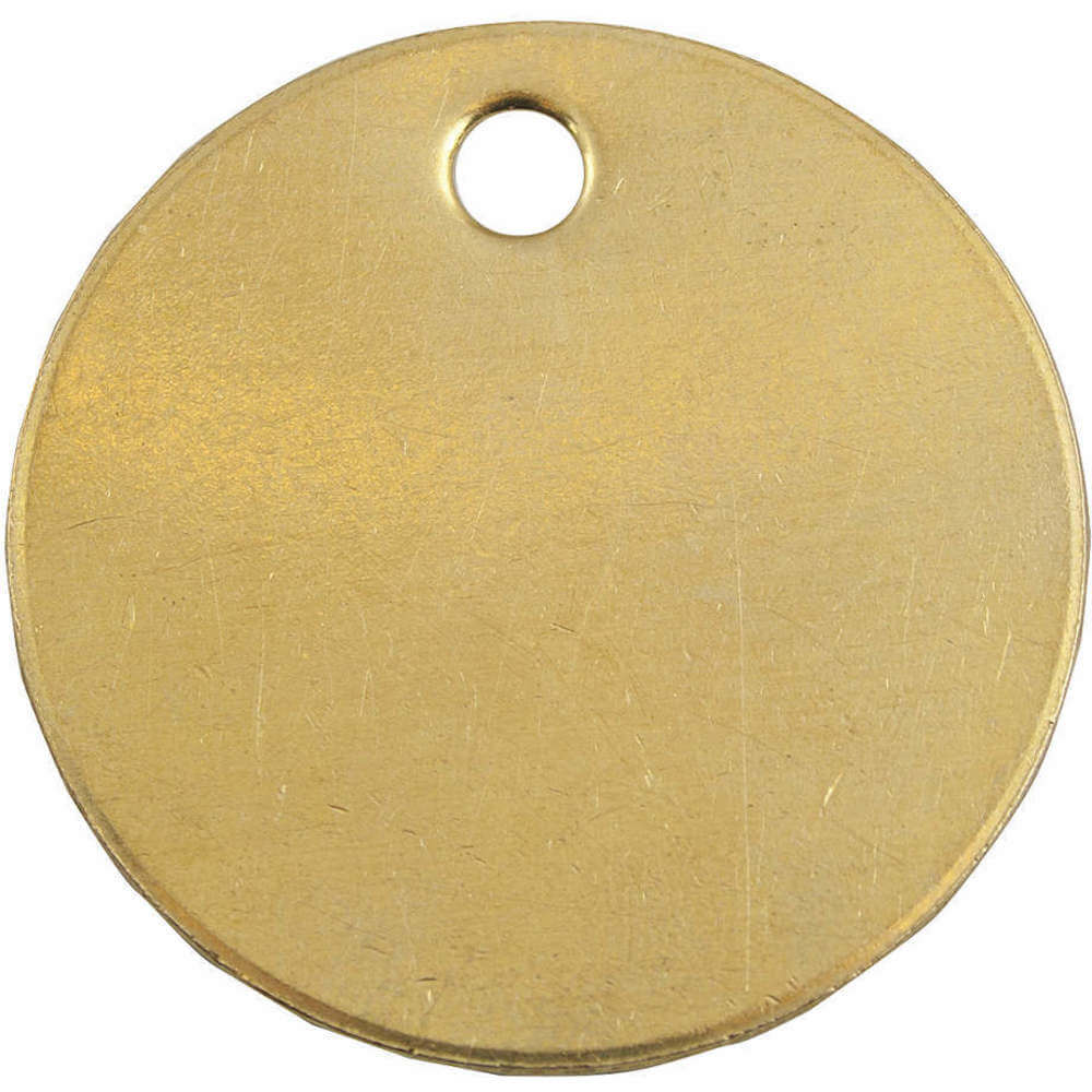 CH HANSON 42857 Blank Tag, Round, 1-1/2 x 1-1/2 Inch Size, Brass, 25 Pk | AF3RAM 8CDJ2