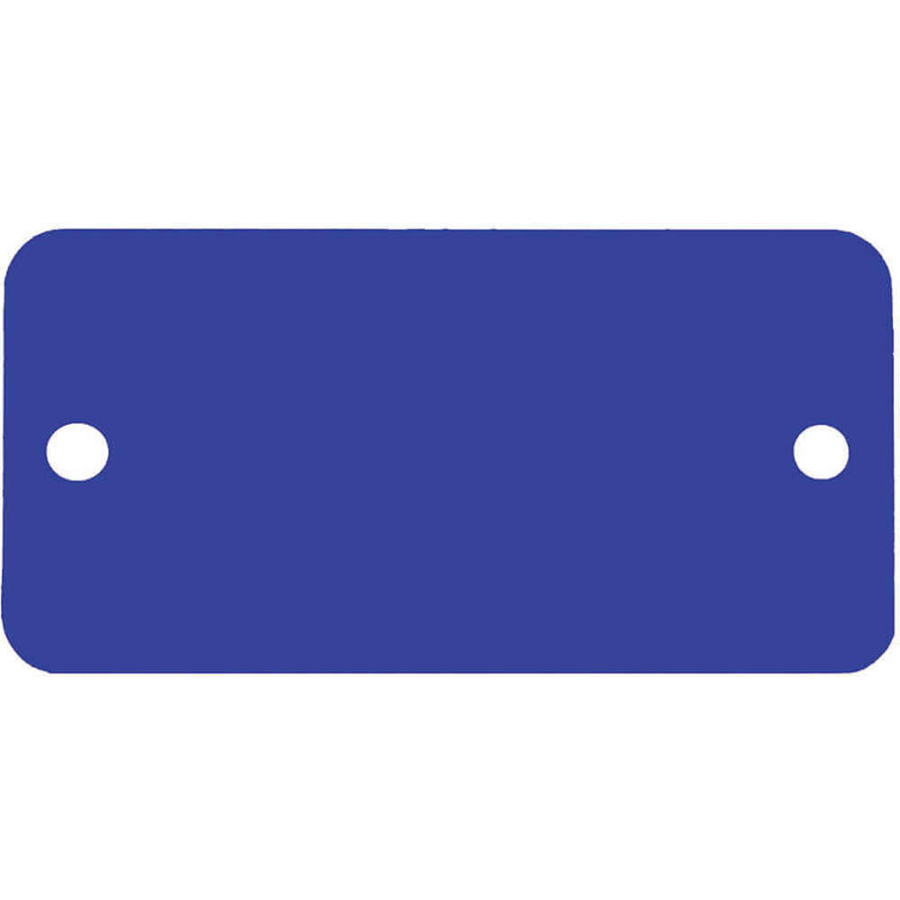 CH HANSON 43036 Blank Tag, Rectangle, Blue, Round Corner, 1 x 2 Inch Size, 5 Pk | AF6XDY 20LR89