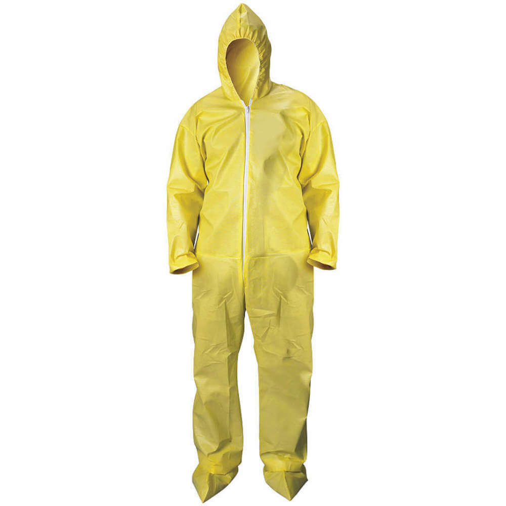 CONDOR 30LV09 Hooded Coverall Yellow M PK12 | AH2WXT
