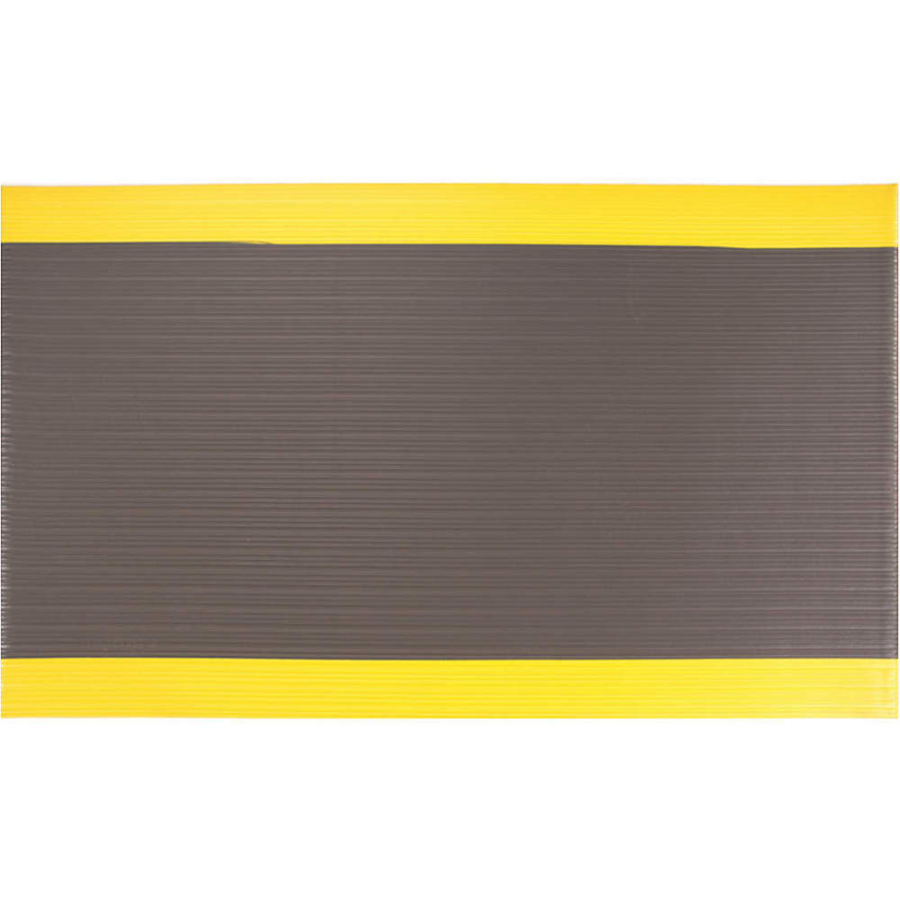 CONDOR 36VK96 Antifatigue Mat Black Yellow Border 3 Feet x 12 Feet | AH7KXT