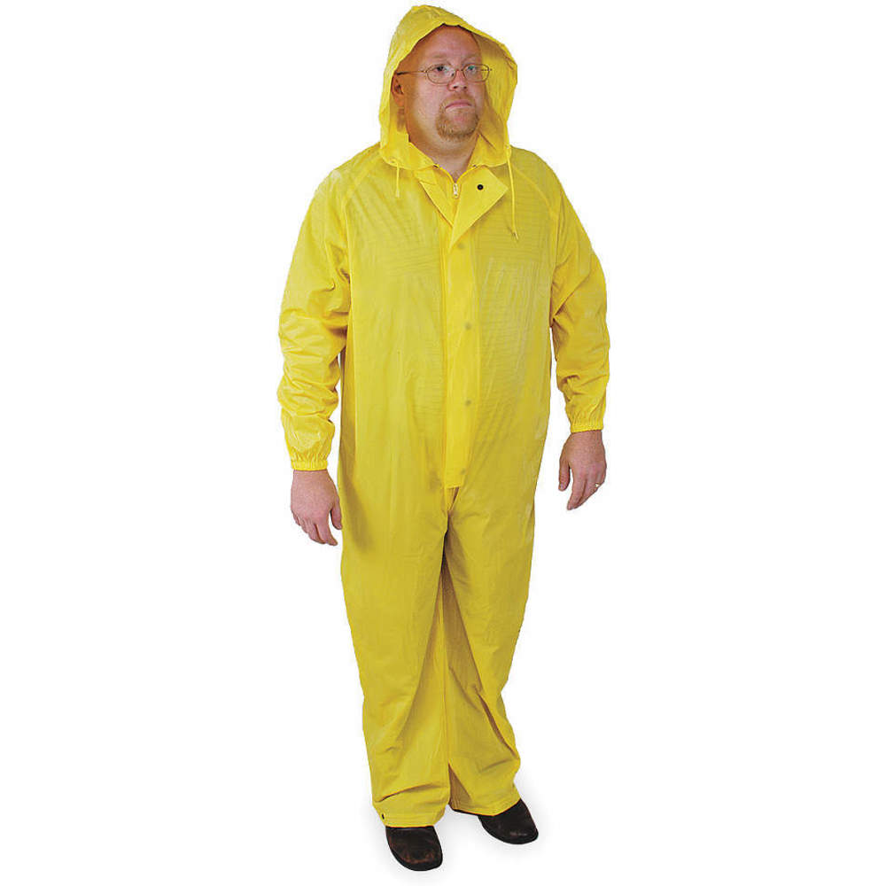 1 Piece Coverall Rainsuit With Hood Yellow 4xl