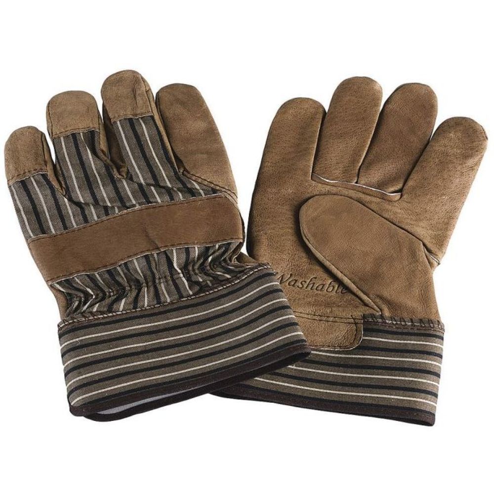 Leather Palm Gloves Pig Grain Tan L Pr