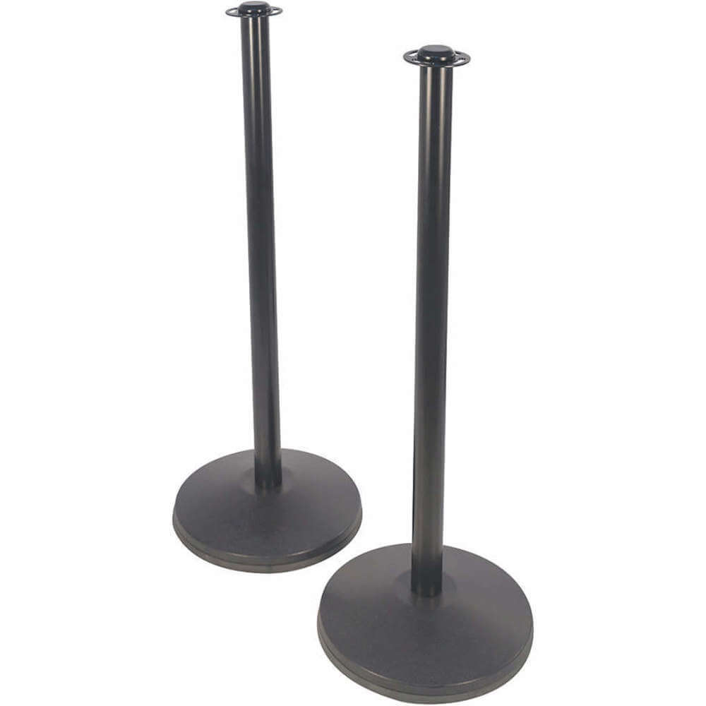 VISIONTRON CP61S-SB-2PK Flat Top Rope Post 37-1/2 Inch Height Black PK2 | AH9KXN 40CK58