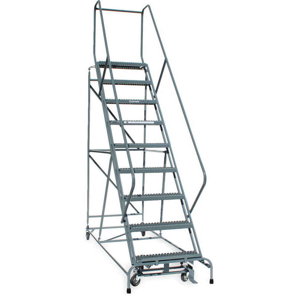 COTTERMAN 1209R2632A6E12B4C1P6 Rolling Ladder Assembled Handrail Platform 90 Inch Height | AB3HNZ 1TGW7