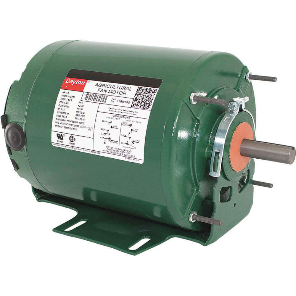 DAYTON 1YBW1 Aeration Fan Motor Split Phase Teao 1/2hp 1725rpm | AB4HQR