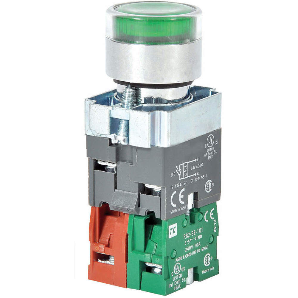 DAYTON 30G205 Illuminated Push Button 22mm 1no/1nc Green | AC4NLA