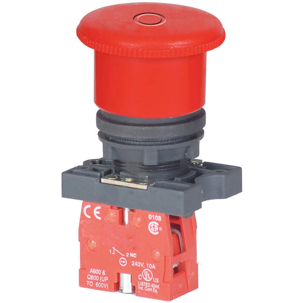 E-Stop Push Button Non-Illuminated 22mm 1NC Red