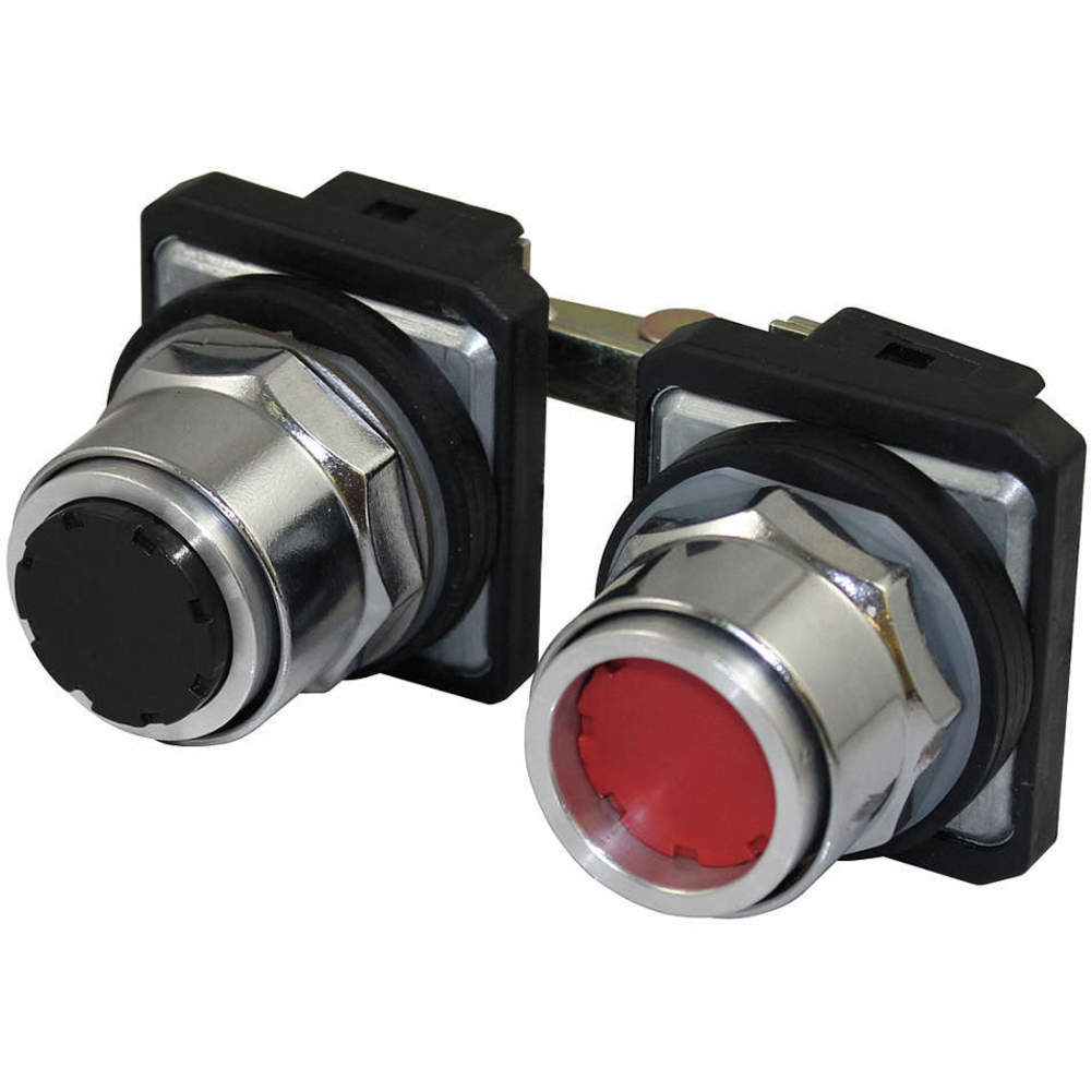DAYTON 30G347 Push Button 30mm Maintained Black/Red | AC4NTD