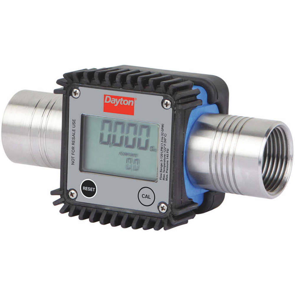 DAYTON 32ZN69 Flowmeter Digital 1 Inch Fnpt 5.35 Cps Lcd | AG3ECV