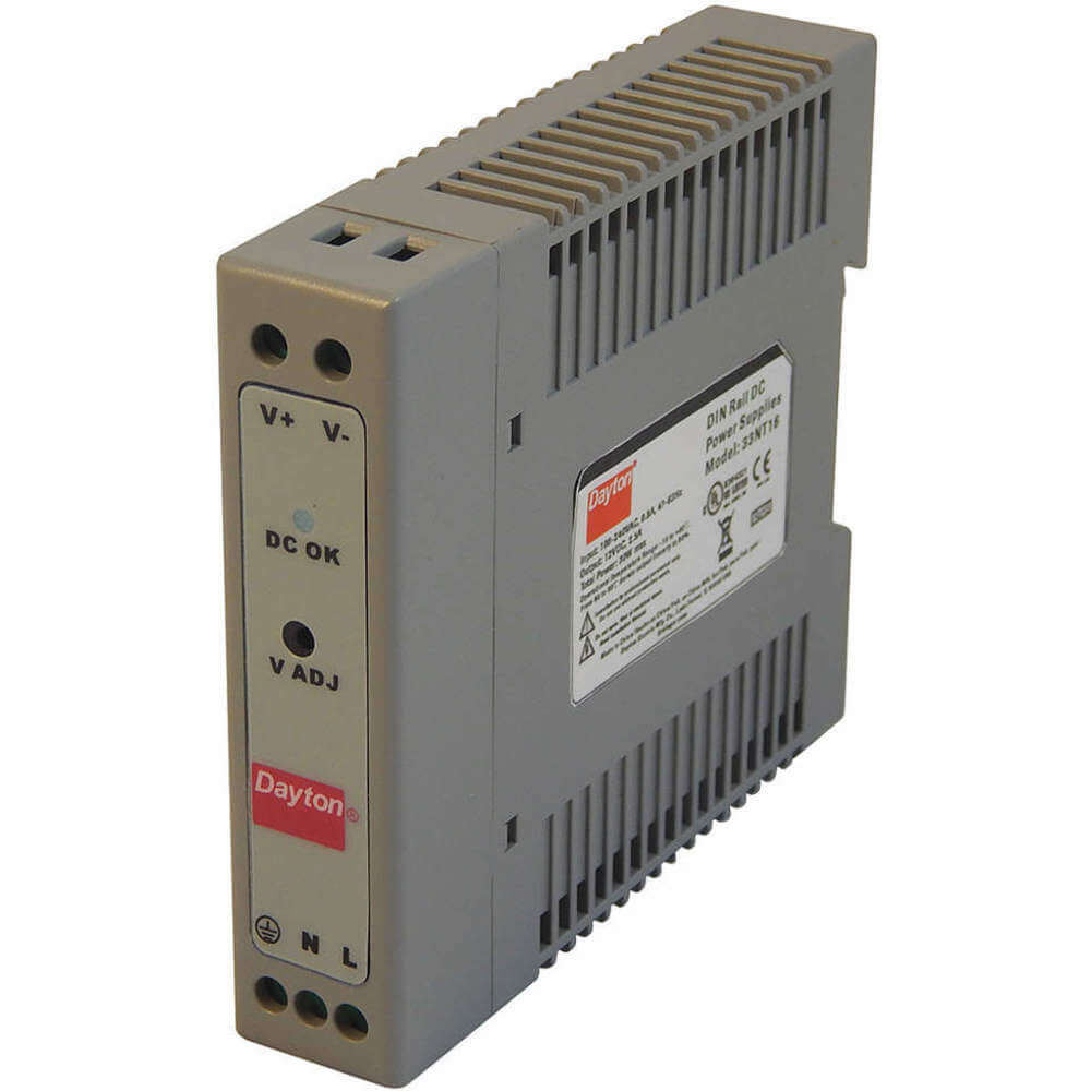 DAYTON 33NT16 Power Supply DIN Rail 30W 12VDC Plastic | AH3WZK
