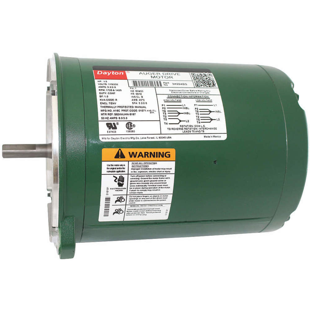 DAYTON 3K994 Farm Duty Motor Split Phase Tenv 1/3hp 1725rpm | AC9UFT