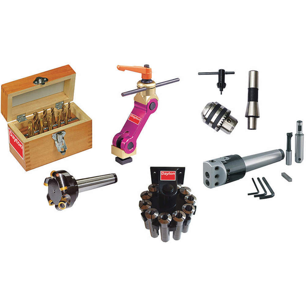 DAYTON 4LEX9 Milling Machine Starter Kit R 8 29 Pc | AD8NXZ