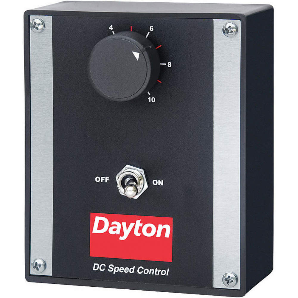 DC Speed Control, Enclosed, NEMA 1, 2A Max., 0 to 90/180V DC, On/Off