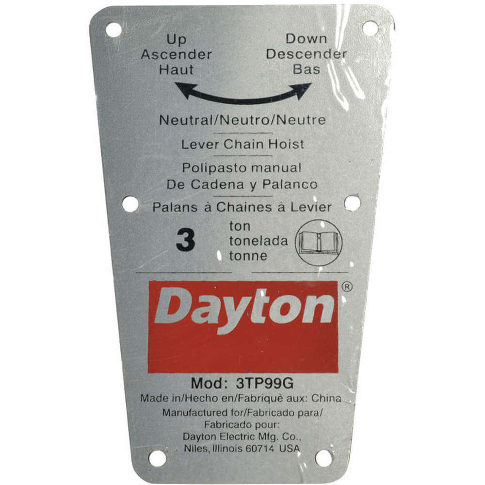 DAYTON 71317739G Capacity Label | AJ2AXQ 46H947