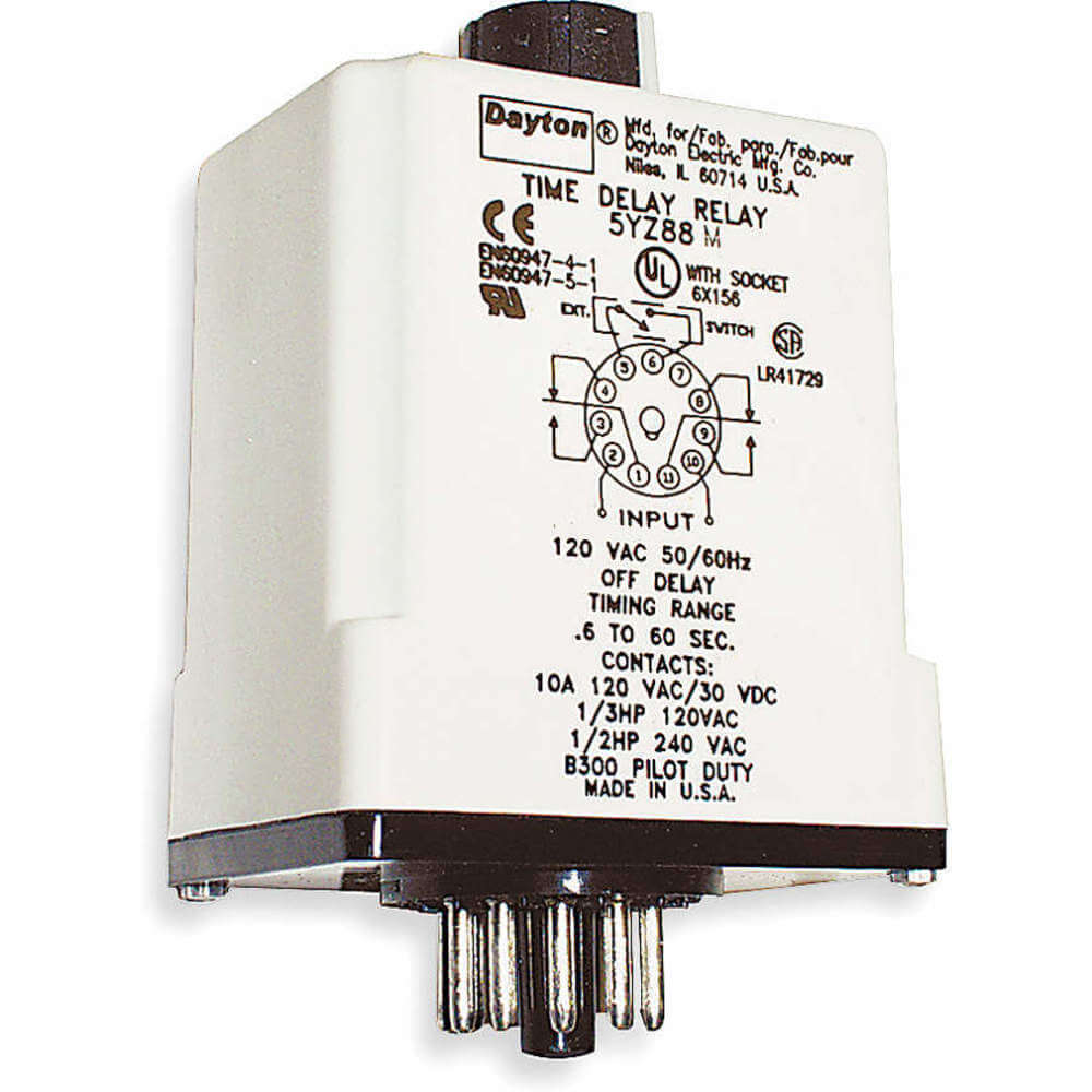 DAYTON TR-51622-08B18 Timer Relay 60 Sec. 11 Pin 10a Dpdt 120v | AA9NYD 1EGC2