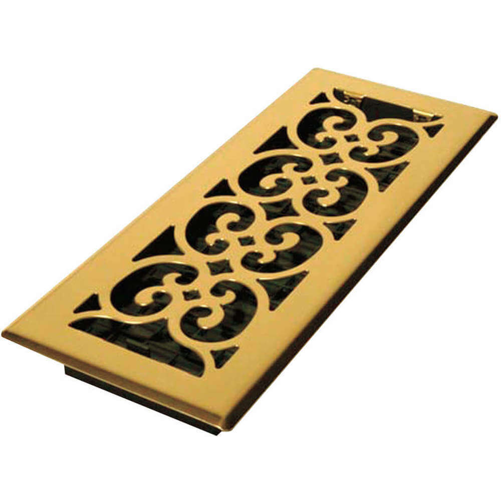 4 x 12 Scroll Steel Plated Brass