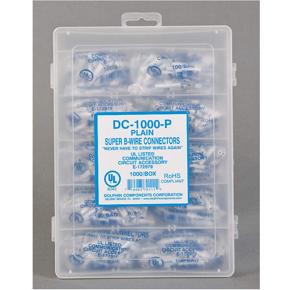DOLPHIN COMPONENTS CORP DC-1000-P Insul Displ Connector Dry Envelope White - Pack Of 1000 | AD8GQB 4KED2