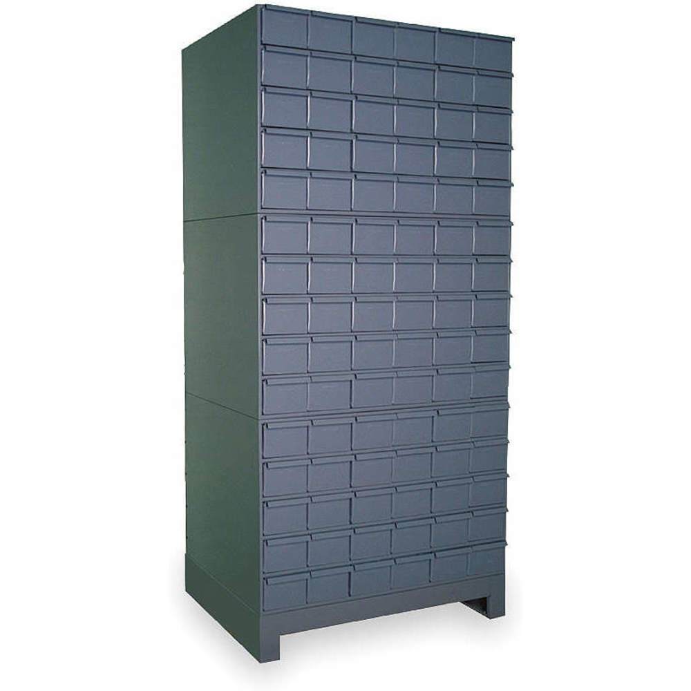 Drawer Cabinet, 90 Drawer, Depth 12-1/4 Inch, Gray