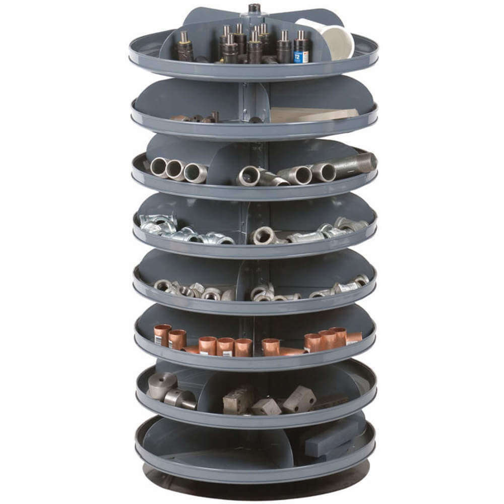 DURHAM MANUFACTURING 1104-95 Revolving Storage Bin, 4 Shelf, Capacity 60 Lbs, Size 17 Inch | AB4EQK 1XHK2