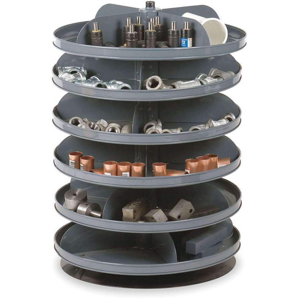 DURHAM MANUFACTURING 1106-95 Revolving Storage Bin, 6 Shelf, Capacity 60 Lbs, Size 17 Inch | AB4EQL 1XHK3