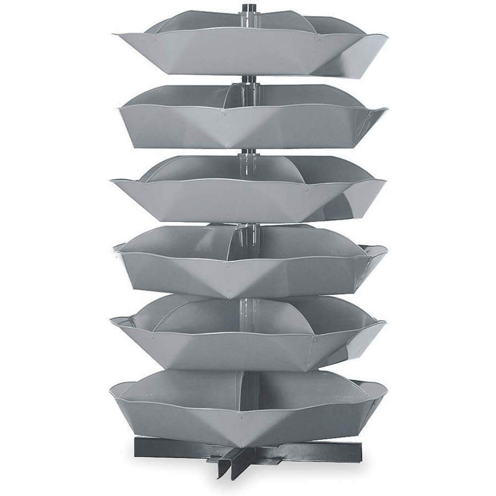 DURHAM MANUFACTURING 1506-95 Revolving Storage Bin, 6 Shelf, Capacity 625 Lbs, Size 44 Inch | AD9LMV 4TJ65