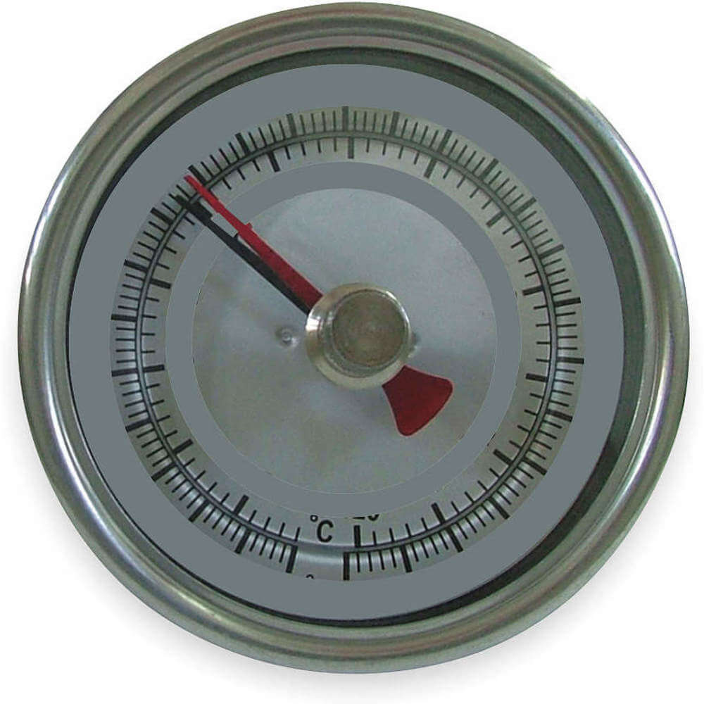 Min/Max Dial Thermometer, Bimetal, 1/2 Inch NPT Connection, 10 to 150 Deg F Range