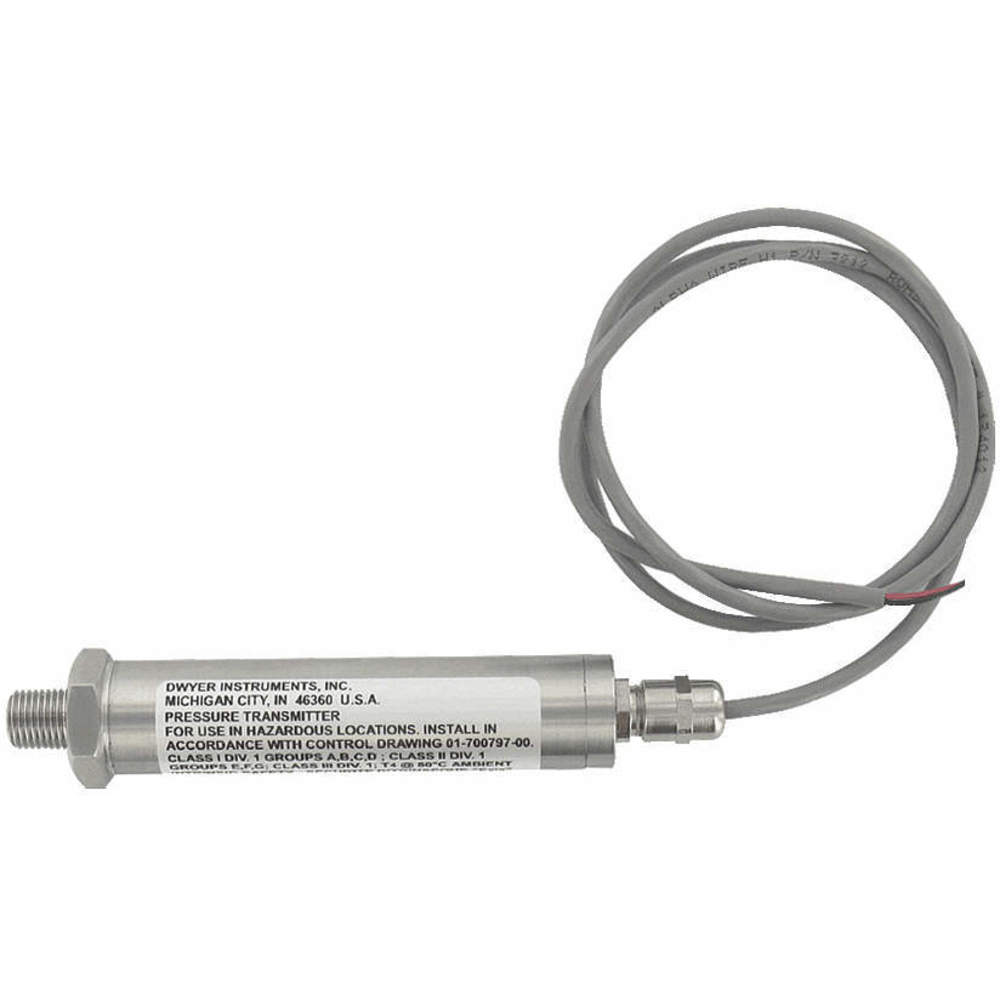 Pressure Transmitter, 0 Psi To 15 Psi, 4 To 20Ma Dc, Cable & Wire Leads, Ip66 /Nema 4X