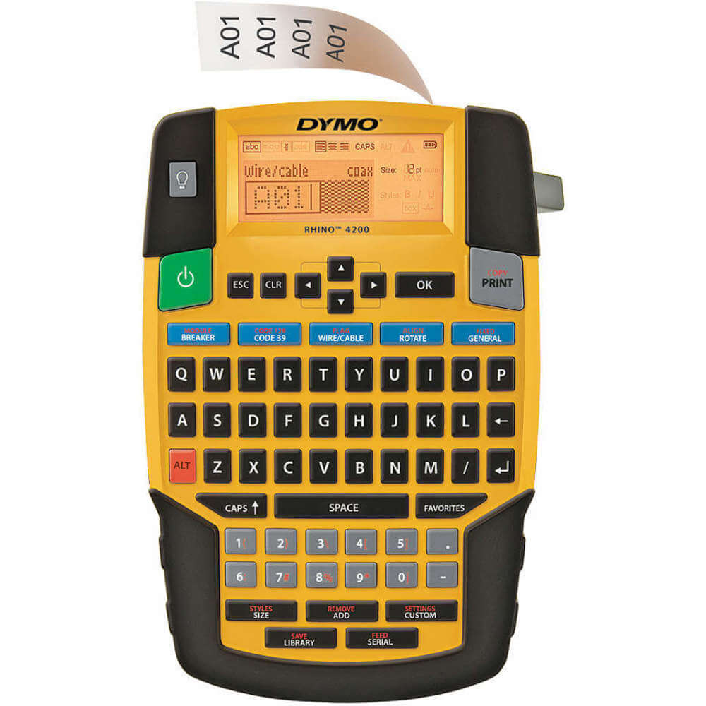 Label Printer, Electronic, Yellow, Thermal Transfer, Backlit LCD