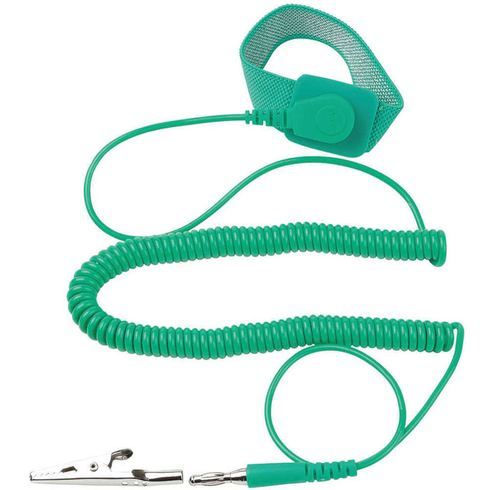 Esd Wrist Strap Adjustable 10 Feet Length Green