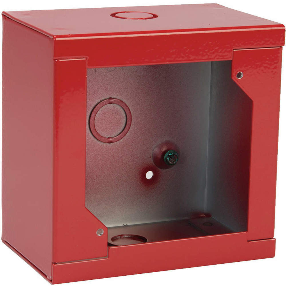EDWARDS SIGNALING 2459-SMB-R Surface Mount Box, Red, 5.625 x 5.625 x 3.563 Inch Size | AA8AHQ 16X257