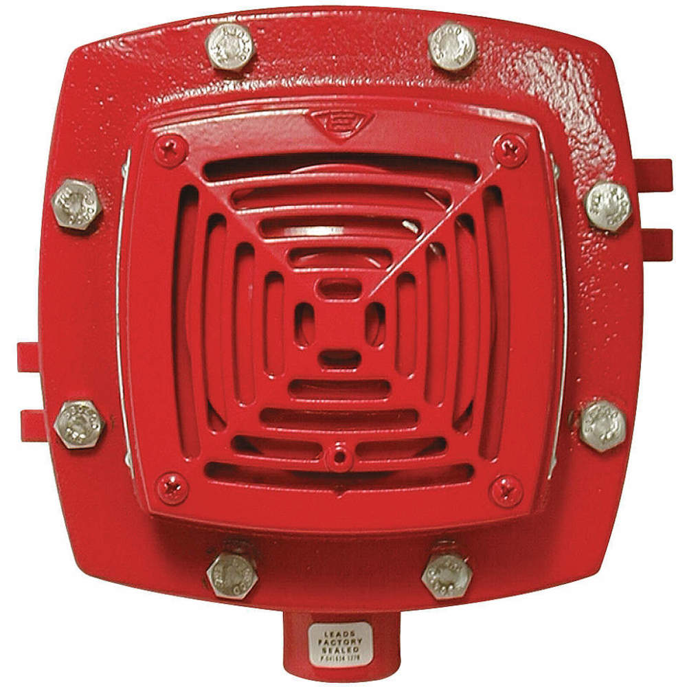 EDWARDS SIGNALING 888D-N5 Vibrating Horn, Red, 120V, 7 3/8 x 4 3/16 x 7 5/8 Inch Size | AA8AKA 16X295