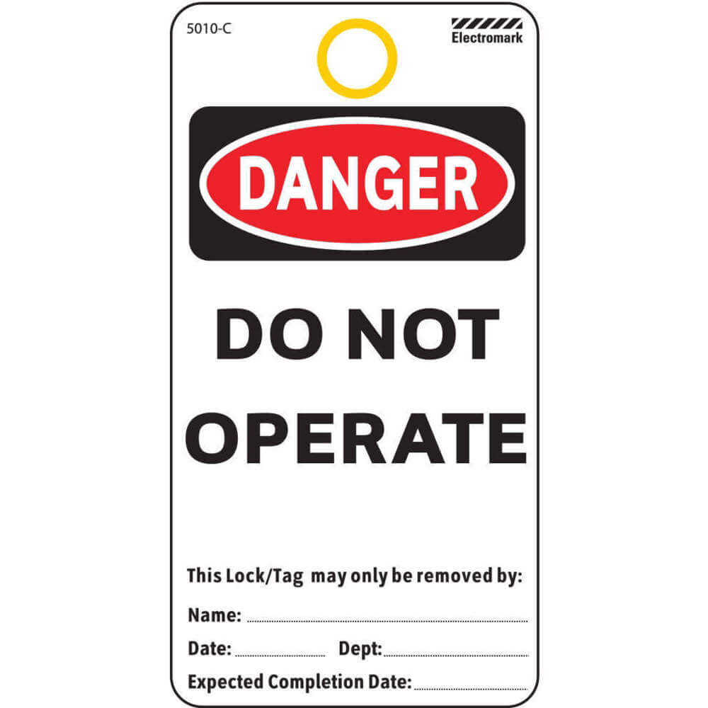 ELECTROMARK 5010C Danger Tag 5-3/4 x 3 Inch Cardstock - Pack Of 25 | AF4HDJ 8WY98