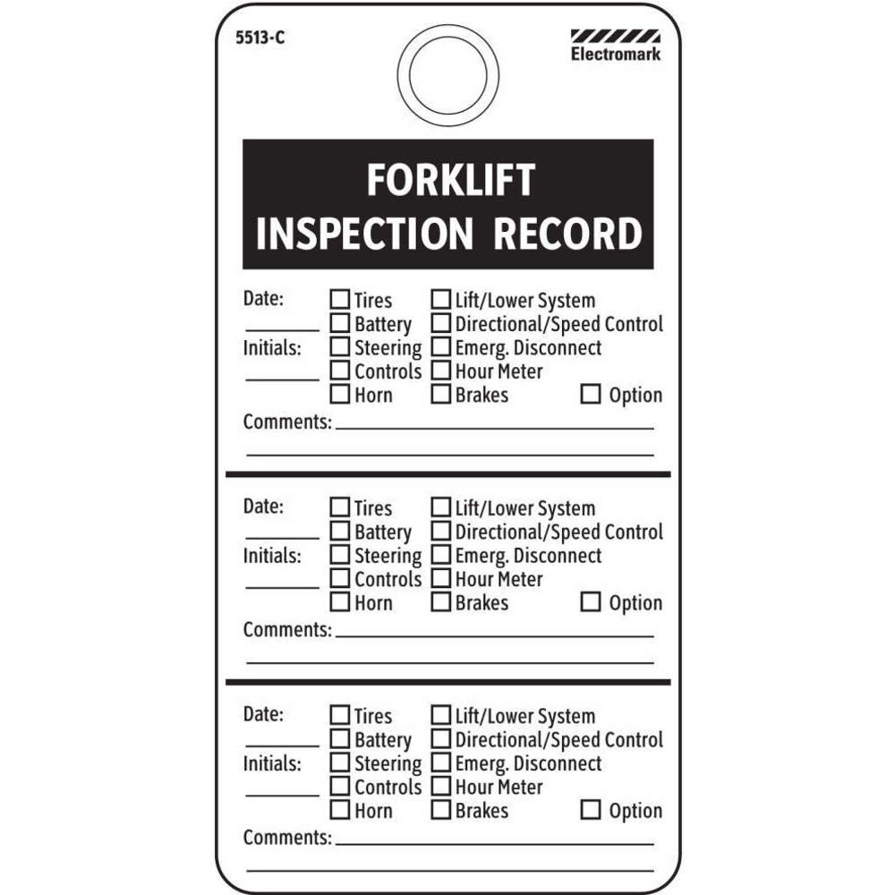 ELECTROMARK 5513C Inspection Tag Forklift 5 x 3 - Pack Of 25 | AF4BVK 8PEM2