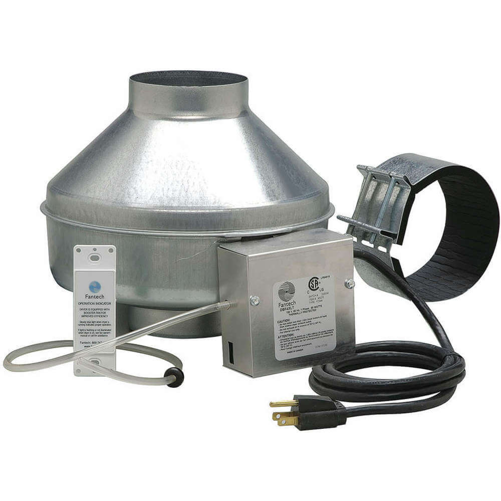 FANTECH DBF 4XLT Booster Fan, Wall Panel, 4 Inch Duct, 5 Feet Cord With Plug, 120V, 1 Phase | AA7FHK 15W792