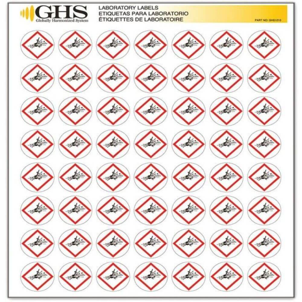 GHS SAFETY GHS1210 Label Exploding Bomb Gloss Paper Pk 1120 | AA2PTZ 10X340