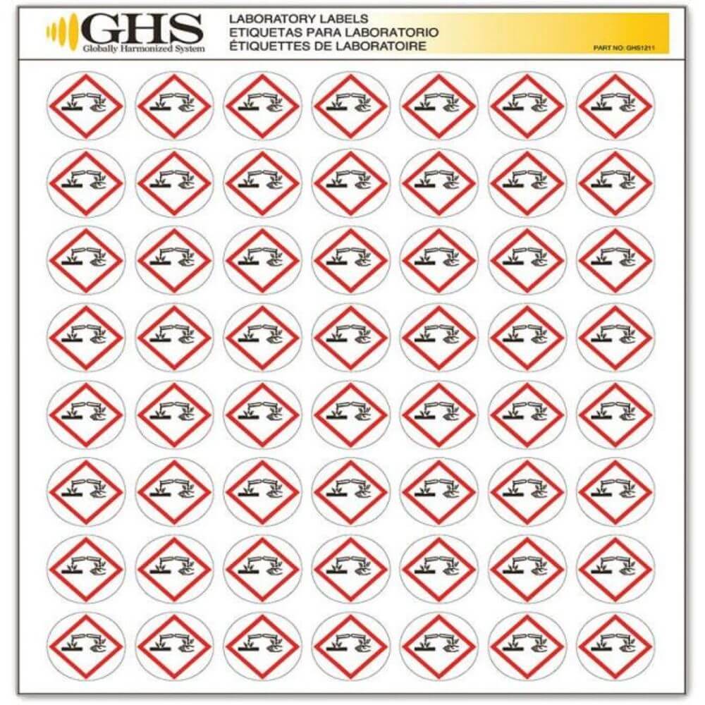 GHS SAFETY GHS1211 Label Gloss Paper Corrosion Pk 1120 | AA2PUA 10X341