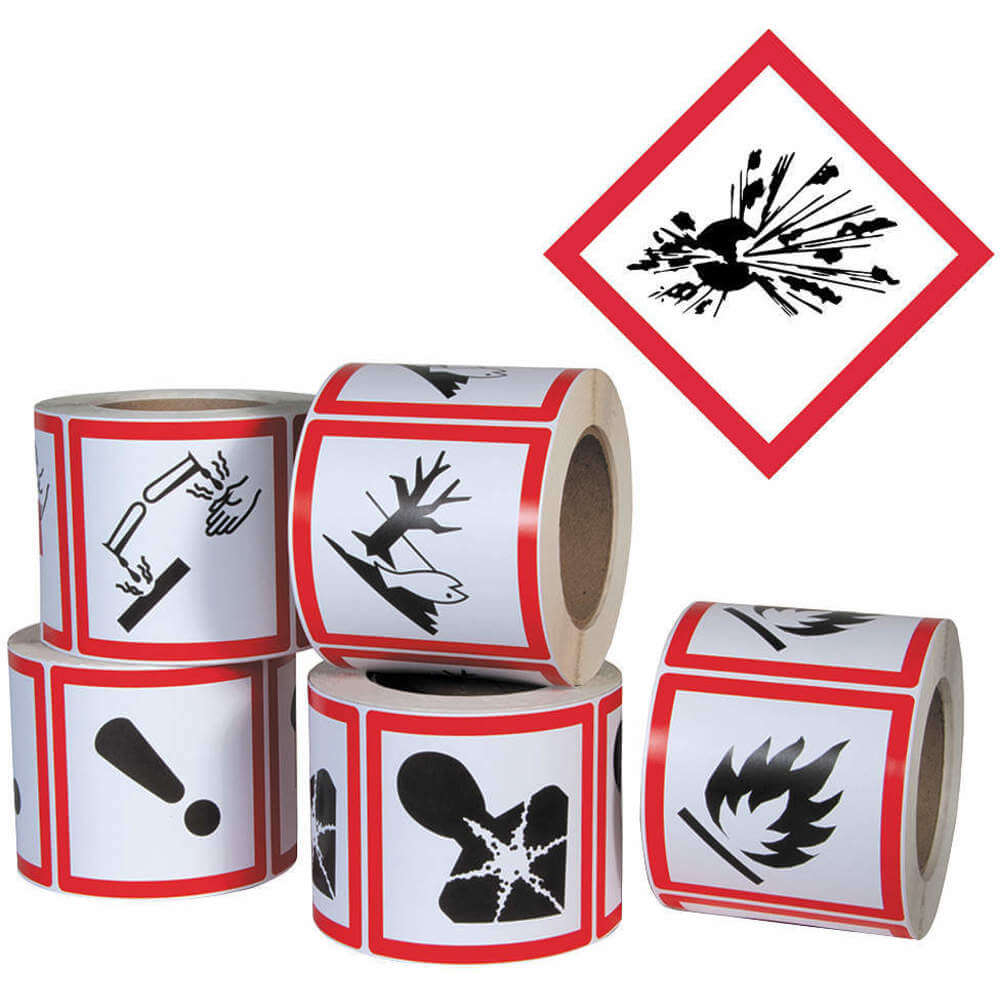 GHS SAFETY GHS1259 Pictogram Label Black/red Glossy - Pack Of 500 | AB7GPN 23J581